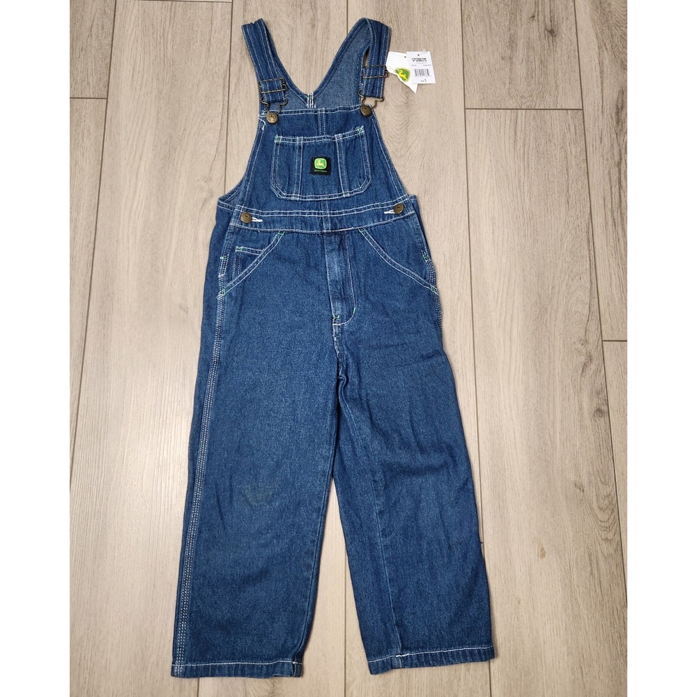 John Deere Kids Blue Denim Overalls Size‎ 5 NWT Farm Workwear Bibs